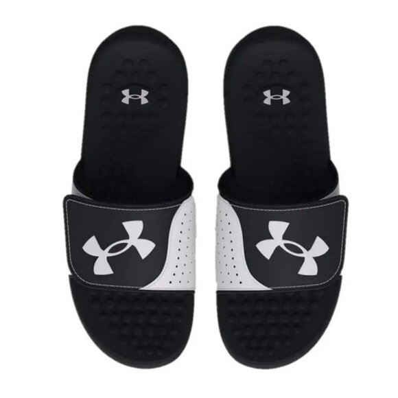 NWT Under Armour Men's Ignite Pro Slide Sandal Black & White Size 16 - Picture 1 of 2